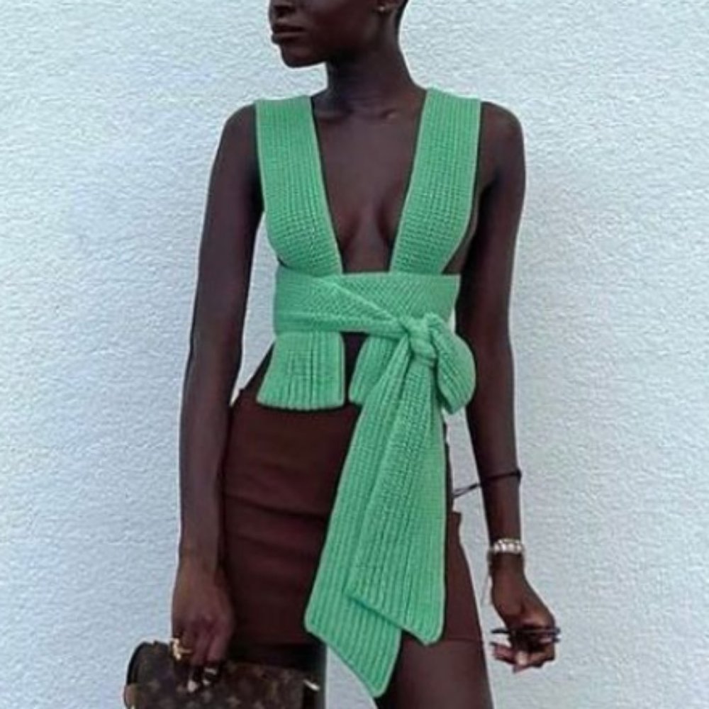 Green knit nanu Simonett Top with tags